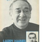 Larry Haines 3 page magazine photo clipping X6031