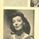 Loretta Young Betty Garrett  1 page magazine photo clipping X6798