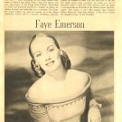Faye Emerson 1 page magazine photo clipping X6806