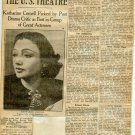 Katharine Cornell 1 page magazine photo clipping N3759