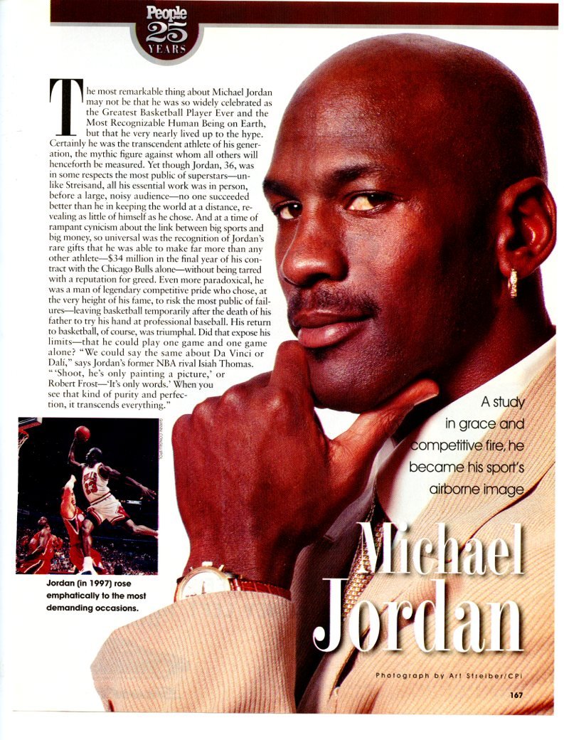 Michael Jordan 1 page magazine photo clipping N4750