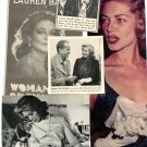 Lauren Bacall magazine photo clipping lot N6199