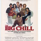 Big Chill Movie ad 1 page magazine photo clipping B7656