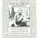 Gordon Lightfoot 3 page magazine photo clipping C0022
