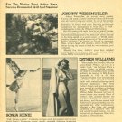Sonja Henie Johnny Weissmuller 1 page magazine photo clipping C0066
