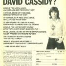 David Cassidy 1 page magazine photo clipping C0360