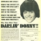 Donny Osmond 1 page magazine photo clipping C0361