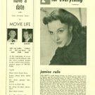 Janice Rule 1 page magazine photo clipping C0412