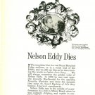 Nelson Eddy 2 page magazine photo clipping C0477