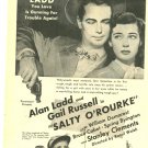 Alan Ladd Gail Russell ad 1 page magazine photo clipping C0531