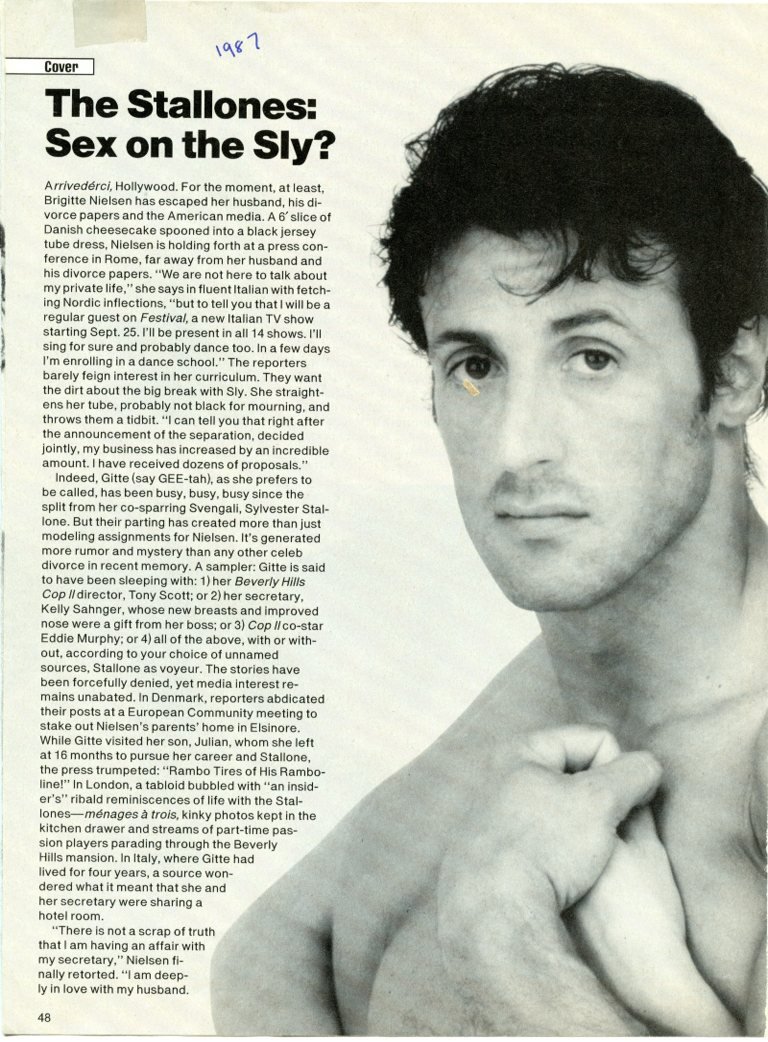 Sylvester Stallone Page Magazine Photo Clipping C