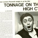 Luciano Pavarotti 1 page magazine photo clipping C1110