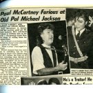 Paul McCartney Michael Jackson 1 page magazine photo clipping C1137