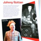 Johnny Rotten 1 page magazine photo clipping C1294