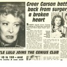 Greer Garson 1 page magazine photo clipping C1412