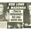 Rob Lowe Madonna 1 page magazine photo clipping C1413