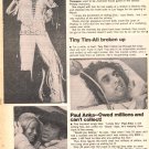 Elvis Presley Tiny Tim 1 page magazine photo clipping C1635