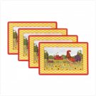 Country Farms Decor, Kitchen Accessories & Decor Rooster Serving Platter, 4pc.vinyl placemats