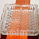 vintage Pressed Glass serving tray Relish Dish Clear Sectioned Divided Scalloped