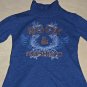 Rock & Republic sweater XS extra small navy blue leather long sleeve shirt top