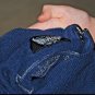 Rock & Republic sweater XS extra small navy blue leather long sleeve shirt top