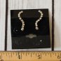 vintage clear rhinestone wavy drop dangle earrings pierced earrings