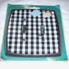 vintage Double Toggle Light Switch Cover Plate black white check checkered