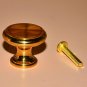 vintage small gold metal round knob handle cabinet pull