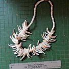 vintage super chunky shell collar necklace off white salmon peach spiky