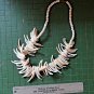 vintage super chunky shell collar necklace off white salmon peach spiky