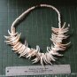 vintage super chunky shell collar necklace off white salmon peach spiky