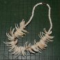 vintage super chunky shell collar necklace off white salmon peach spiky