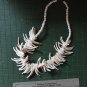 vintage super chunky shell collar necklace off white salmon peach spiky