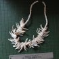 vintage super chunky shell collar necklace off white salmon peach spiky