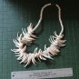 vintage super chunky shell collar necklace off white salmon peach spiky
