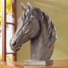 BRONZE-FINISH HORSE HEAD BUST