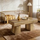 Wood Coffee Table with Sturdy Base, Rustic Living Room Center Table Wood Coffee Table with Sturdy Base, Rustic Living Room Center Table