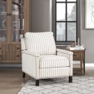 Beige Traditional Push Back Recliner Chair with Nailhead Trim & Textured Fabric Beige Traditional Push Back Recliner Chair with Nailhead Trim & Textured Fabric
