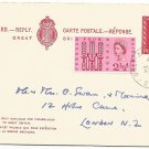 UK replied paid p.c.  postmarked in France