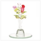 Five Mini Roses in Glass Vase