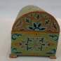 Vintage Moroccan Hand Painted Domed Chest Box, Turquoise wooden Jewelry box