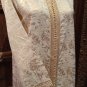 90's Moroccan Kaftan Dress Gold and white, Embroidered vintage Moroccan Wedding Caftan With Gold