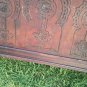 Vintage Moroccan Large Carved Cedar Chest, Rustic African Farmhouse Wooden Trunk, free shipping