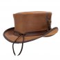 Cowhide Leather Hat With Feather