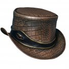 Crocodile Skin Texture Voodoo Hatter Steampunk Hat With Eye Band