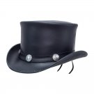 El Dorado Steampunk Cowhide Leather Black Hat With Buffalo Band