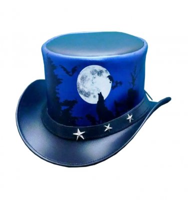 Howlin Steampunk EI Dorado Spooky Wolf And Full Moon Halloween Hat