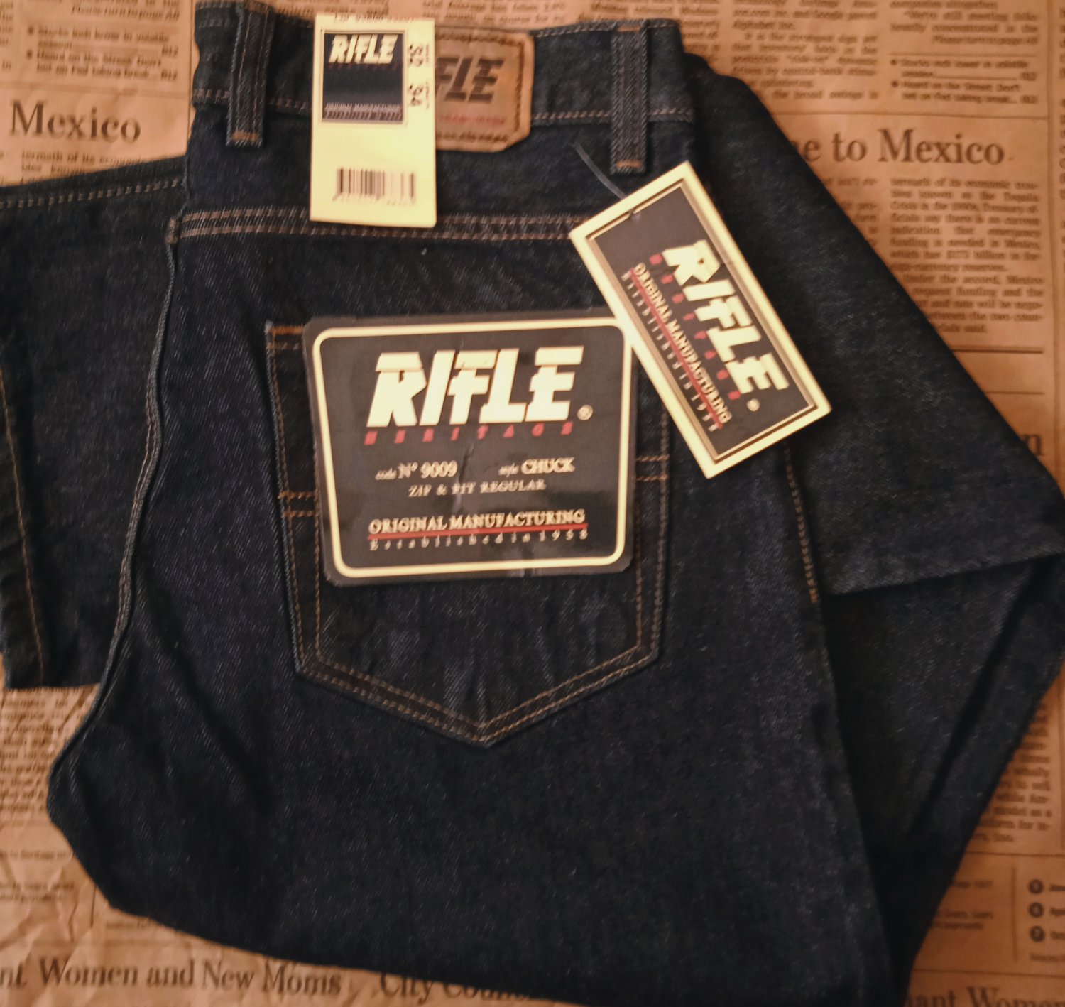 $Rifle$ Jeans / Hard Denim / 100% Cotton / High Waist / Straight Cut
