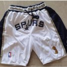 men's San Antonio Spurs Shorts White Championship Just Don Mesh Zipper Pocket Basketball adult Pants