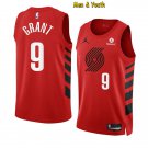 men's & youth Basketball Team Uniform #9 Jerami Grant Jerseys 2023 Red Statement Edition Shirts